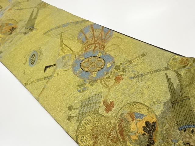 Wagakushi pattern woven pouch obi